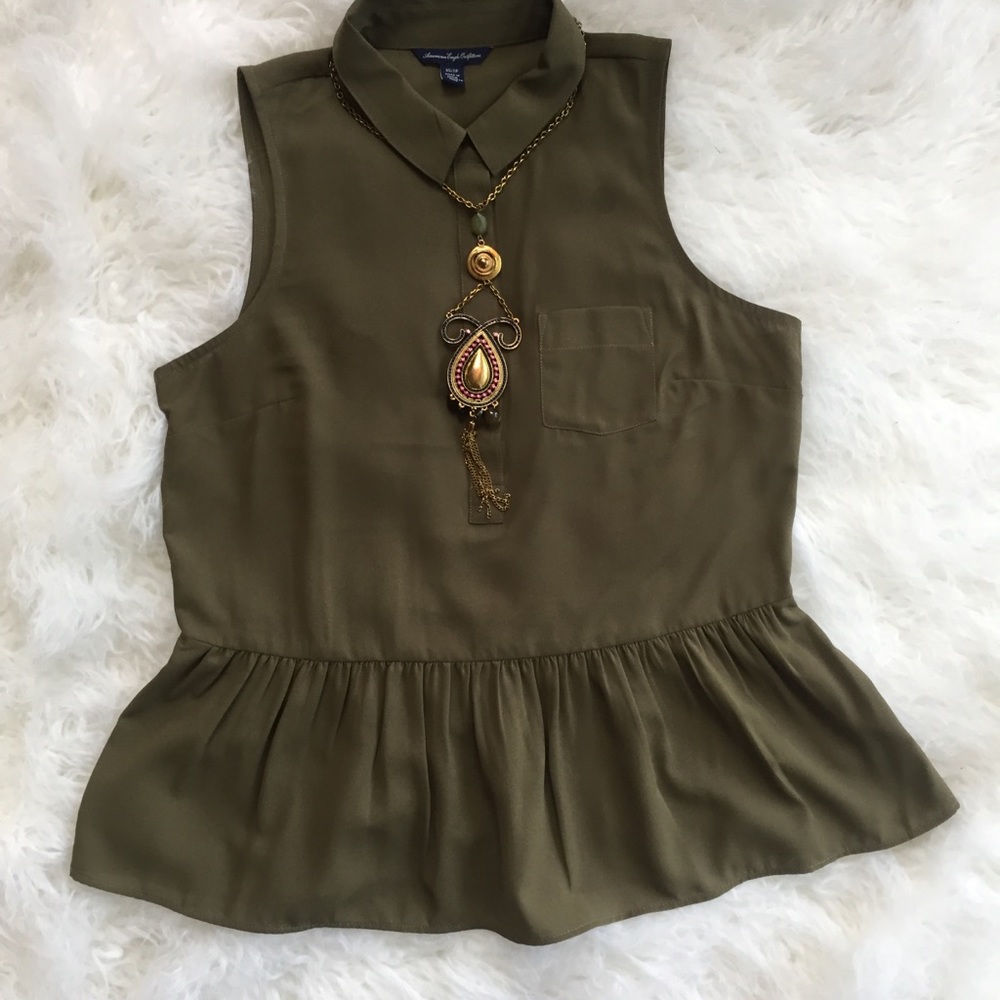Sleeveless Blouse - Hunter Green